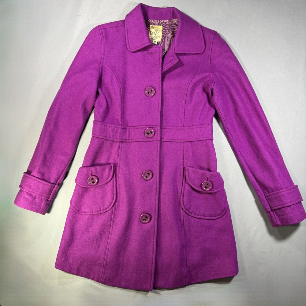 Tulle Womens Wool Blend Peacoat Magenta Purple Anthropologie Size Medium 7348DN